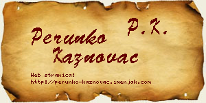 Perunko Kaznovac vizit kartica